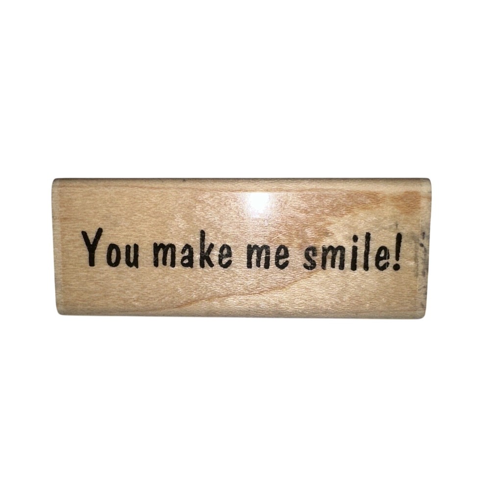 Stampabilities You Make Me Smile Wood Mounted Rubber Stamp DR1035 Vintage 2003